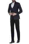 Buy_Kommal Sood_Black Blended Micro Wooven Cupro Blazer Jacket With Trouser Pant  _at_Aza_Fashions