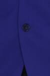 Shop_Kommal Sood_Blue Blended Micro Wooven Cupro Collar Blazer Jacket With Trouser  _Online_at_Aza_Fashions