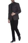 Buy_Kommal Sood_Black Blended Micro Wooven Cupro Embroidered Blazer Jacket With Trouser  _at_Aza_Fashions