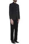 Kommal Sood_Black Blended Micro Wooven Cupro Bandhgala Jacket With Trouser Pant  _Online_at_Aza_Fashions