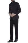Buy_Kommal Sood_Black Blended Micro Wooven Cupro Embroidered Blazer Jacket With Trouser  _at_Aza_Fashions