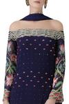 Buy_Limerick by Abirr N' Nanki_Blue Silk Georgette One Shoulder Off Kurta And Sharara Set _Online_at_Aza_Fashions