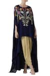 Limerick By Abirr N' Nanki_Blue Tunic And Dhoti Pants Set _Online_at_Aza_Fashions