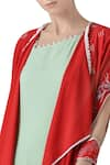 Buy_Limerick by Abirr N' Nanki_Red Silk Georgette Embroidered Asymmetric Tunic With Jacket  _Online_at_Aza_Fashions