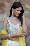 Nitisha Kashyap Official_Multi Color Net, Silk Mirrors, Embroidery Sweetheart Tie And Dye Lehenga Set _at_Aza_Fashions