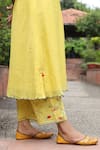 Desert Shine by Sulochana Jangir_Yellow Handwoven Chanderi Embroidered Aari Kurta And Work Salwar Set  _at_Aza_Fashions