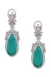 Auraa Trends_Blue Stones, Zari Embellished Dangler Earrings _Online_at_Aza_Fashions