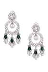Buy_Auraa Trends_Green Pearls, Stones Drop Dangler Earrings _Online_at_Aza_Fashions