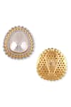 Buy_Auraa Trends_White Diamonds, Stones Kundan Embellished Stud Earrings _Online_at_Aza_Fashions