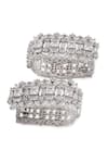 Shop_Auraa Trends_White Zircon Rectangular Shape Stud Earrings _Online_at_Aza_Fashions