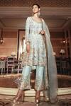 Buy_Manish Malhotra_Blue Organza Anarkali Set_at_Aza_Fashions