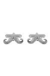 Buy_Closet Code_Silver Carved Moustache Cufflinks_at_Aza_Fashions