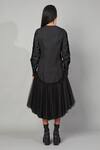 Shop_Quod_Black Cotton Tulle Shirt Dress_at_Aza_Fashions