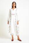Buy_Payal Pratap_White Linen Embroidery Round Kurta And Pant Set  _at_Aza_Fashions