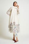 Buy_Payal Pratap_White Kurta Chanderi Pant Jacquard Embroidery Mandarin And Set  _at_Aza_Fashions