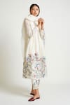 Payal Pratap_White Kurta Chanderi Pant Jacquard Embroidery Mandarin And Set  _Online_at_Aza_Fashions