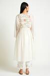 Shop_Payal Pratap_White Kurta Chanderi Pant Cotton Linen Embroidery Round And Set  _at_Aza_Fashions
