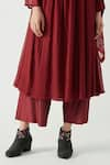 Payal Pratap_Maroon Embroidery Round Frisco Kurta And Palazzo Pant Set  _at_Aza_Fashions