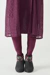 Payal Pratap_Purple Cotton Silk Embroidery V Neck Doris Kurta And Dhoti Pant Set  _at_Aza_Fashions