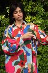 Buy_Ode To Odd_Multi Color Cotton Linen Abstract Print Shirt Dress_Online_at_Aza_Fashions