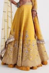 Smriti by Anju Agarwal_Yellow Lehenga  Taffeta And Organza Miriam Bridal Set _Online_at_Aza_Fashions