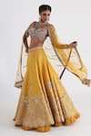 Buy_Smriti by Anju Agarwal_Yellow Lehenga  Taffeta And Organza Miriam Bridal Set _Online_at_Aza_Fashions