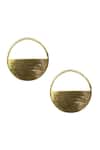 Aaree Accessories_Gold Plated Semi Circular Cutwork Earrings_Online_at_Aza_Fashions