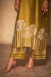 Buy_Gulabo by Abu Sandeep_Green 100% Pure Chanderi Silk Embellished Gota Straight Pant  _Online_at_Aza_Fashions