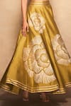 Buy_Gulabo by Abu Sandeep_Green 100% Pure Chanderi Silk Embellished Gota Skirt  _Online_at_Aza_Fashions