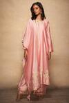 Buy_Gulabo by Abu Sandeep_Pink Pure Chanderi Silk A-line Kurta