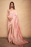 Buy_Gulabo by Abu Sandeep_Pink 100% Pure Chanderi Silk Embellished Gota Saree _Online_at_Aza_Fashions