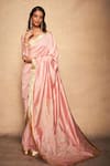 Shop_Gulabo by Abu Sandeep_Pink 100% Pure Chanderi Silk Embellished Gota Saree _Online_at_Aza_Fashions