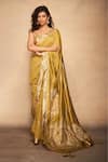 Buy_Gulabo by Abu Sandeep_Green 100% Pure Chanderi Silk Embellished Gota Saree  _Online_at_Aza_Fashions