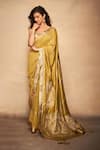 Shop_Gulabo by Abu Sandeep_Green 100% Pure Chanderi Silk Embellished Gota Saree  _Online_at_Aza_Fashions