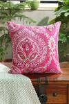 Amoliconcepts_Pink Front Cotton Embroidered Paisley Bead Cushion Cover_Online_at_Aza_Fashions