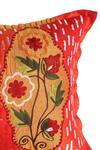 Shop_Amoliconcepts_Red Polyester Embroidery Sequin Cushion Cover_Online_at_Aza_Fashions