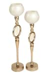 Buy_Amoliconcepts_Gold Glass And Aluminium Painted Candle Holder - Set Of 2 _Online_at_Aza_Fashions