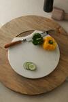 Amoliconcepts_White Marble Chopping Board With Cheese Tool Set_Online_at_Aza_Fashions