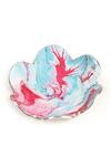 Amoli Concepts_Flower Shape Enamelled Platters - Set Of 2_at_Aza_Fashions