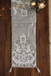 Amoliconcepts_Grey Polyester Embroidery Hand Table Runner_Online_at_Aza_Fashions
