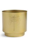 Amoliconcepts_Gold Iron Tree Carved Planter_Online_at_Aza_Fashions