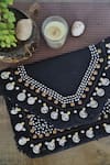 Buy_A Clutch Story_Black Beads Marble Boho Coin Clutch Bag _at_Aza_Fashions