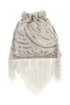 A Clutch Story_Silver Embellished Crystal Abstract Potli _Online_at_Aza_Fashions