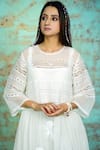Shop_Jyoti Bansal_White Kota Doria Applique Round Neck Love Struck Midi Dress _at_Aza_Fashions