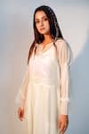 Shop_Jyoti Bansal_White Kota Doriya Woven Applique Notched Angel Of Faith Tunic _at_Aza_Fashions