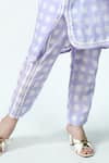 Buy_Jyoti Bansal_Purple Cotton Lace, Embroidery Round Neck Gingham Pattern Long Top And Pant Set _Online_at_Aza_Fashions