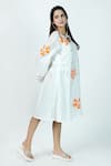 Buy_Jyoti Bansal_White Cambric Cotton Applique Floral Notched Neck Marshmallow Tunic _Online_at_Aza_Fashions