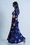 Buy_Nautanky_Blue Crop Top Crepe Embroidery Sequin Embellished Sharara Set  _Online_at_Aza_Fashions