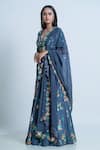 Nautanky Blue Blouse Soft Silk, Dupatta Organza, Lehenga Embellished Work Set at Aza Fashions Nautanky_Blue Blouse Soft Silk, Dupatta Organza, Lehenga Embellished Work Set _at_Aza_Fashions