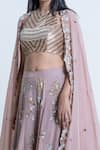 Shop_Nautanky_Purple Dupatta Organza, Sharara Organza, Top Soft Silk Embellished And Set _Online_at_Aza_Fashions